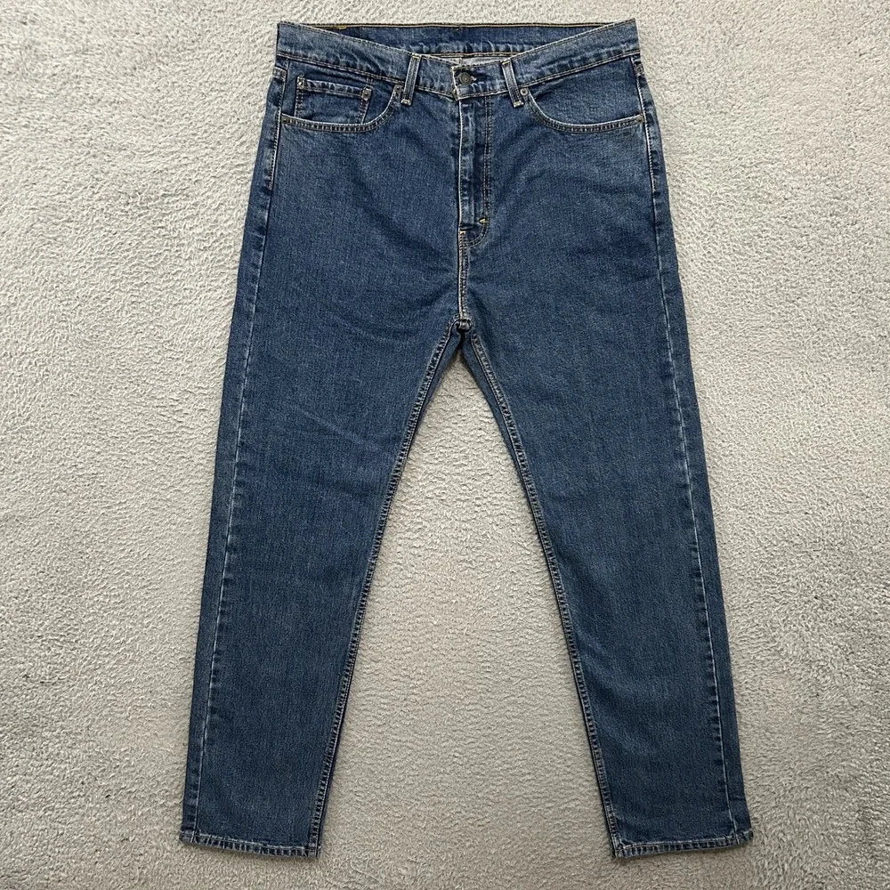 Levis Jeans Mens 36x34 Blue Denim 505 Regular Straight American Medium Wash Work